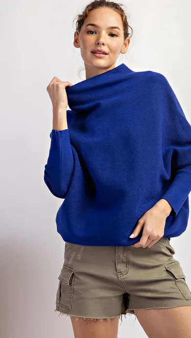 Minnie Dolman Sweater in Royal Blue