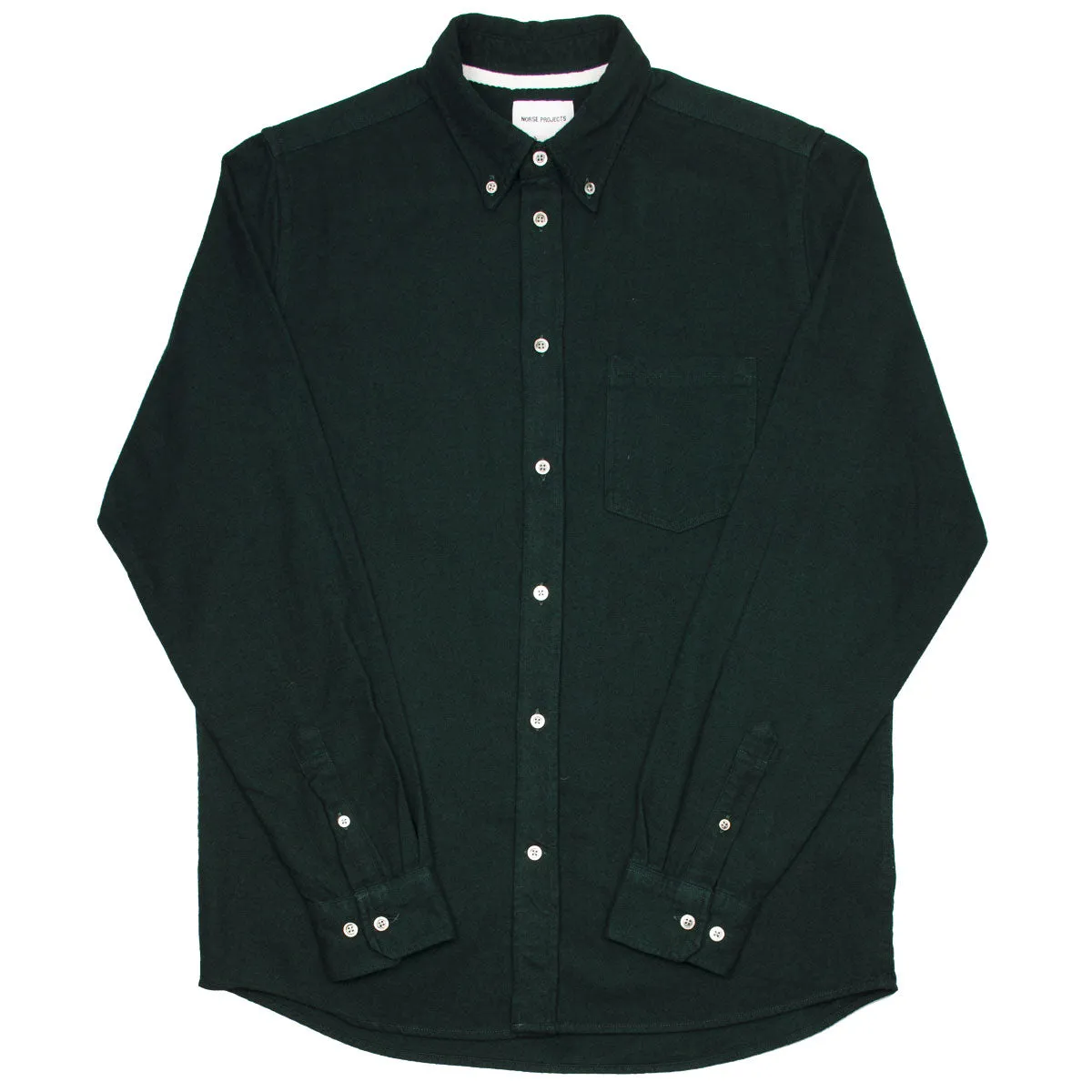 Norse Projects - Anton Brushed Flannel Shirt - Varsity Green