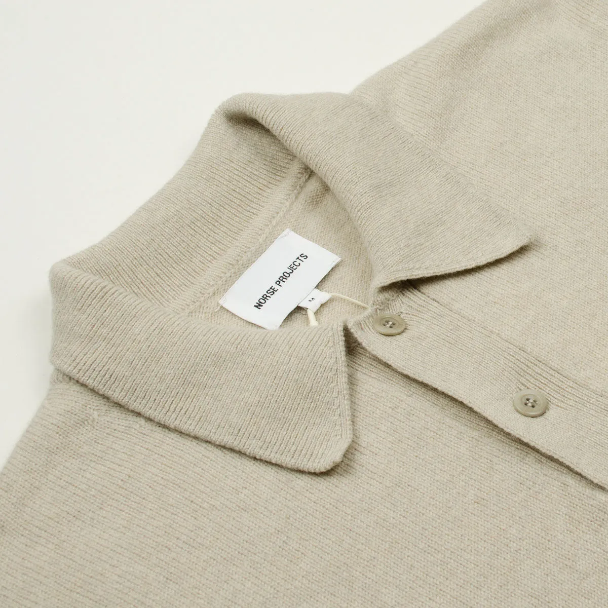 Norse Projects - Marco Merino Lambswool Polo - Oatmeal