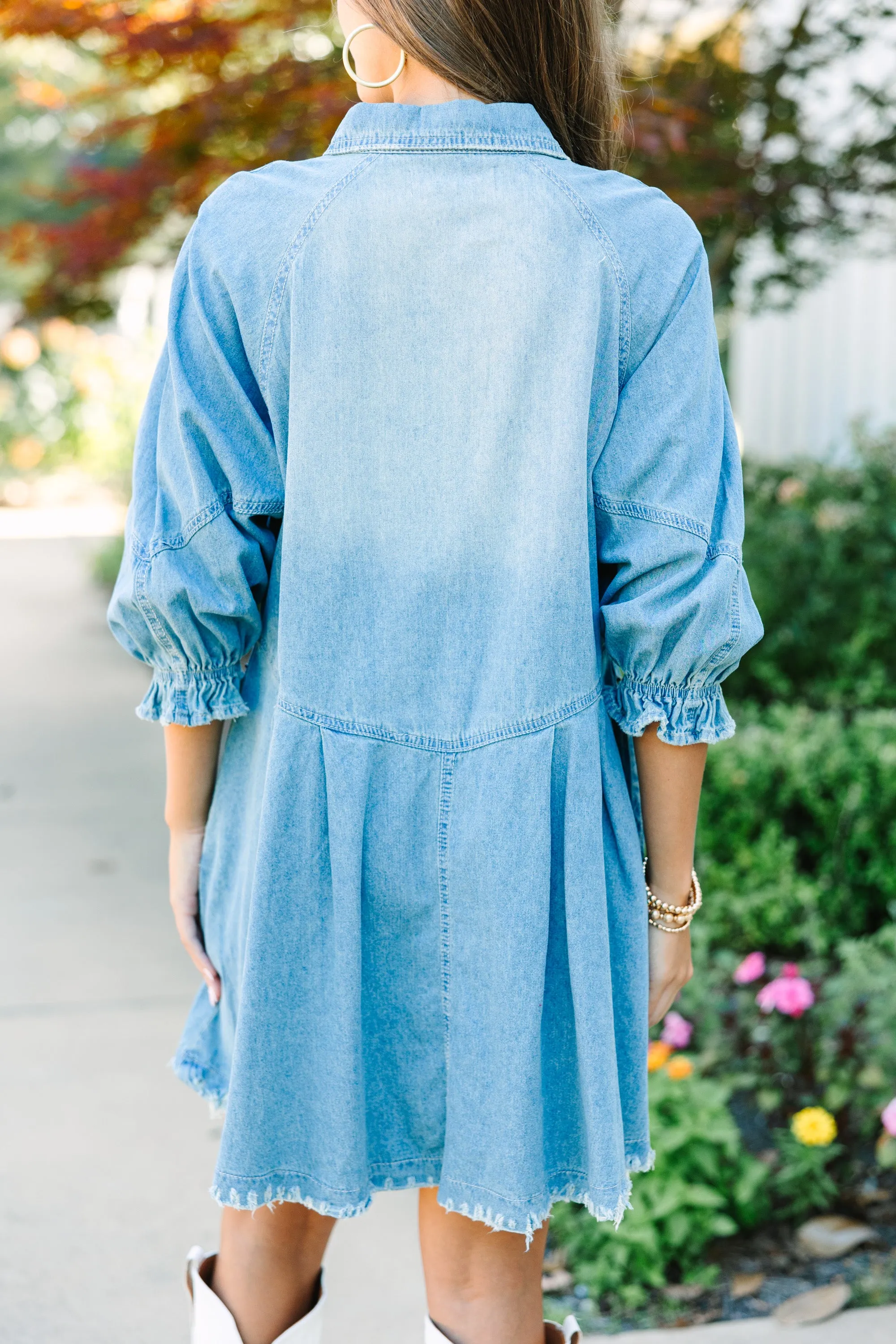 On Your Side Medium Wash Denim Dress