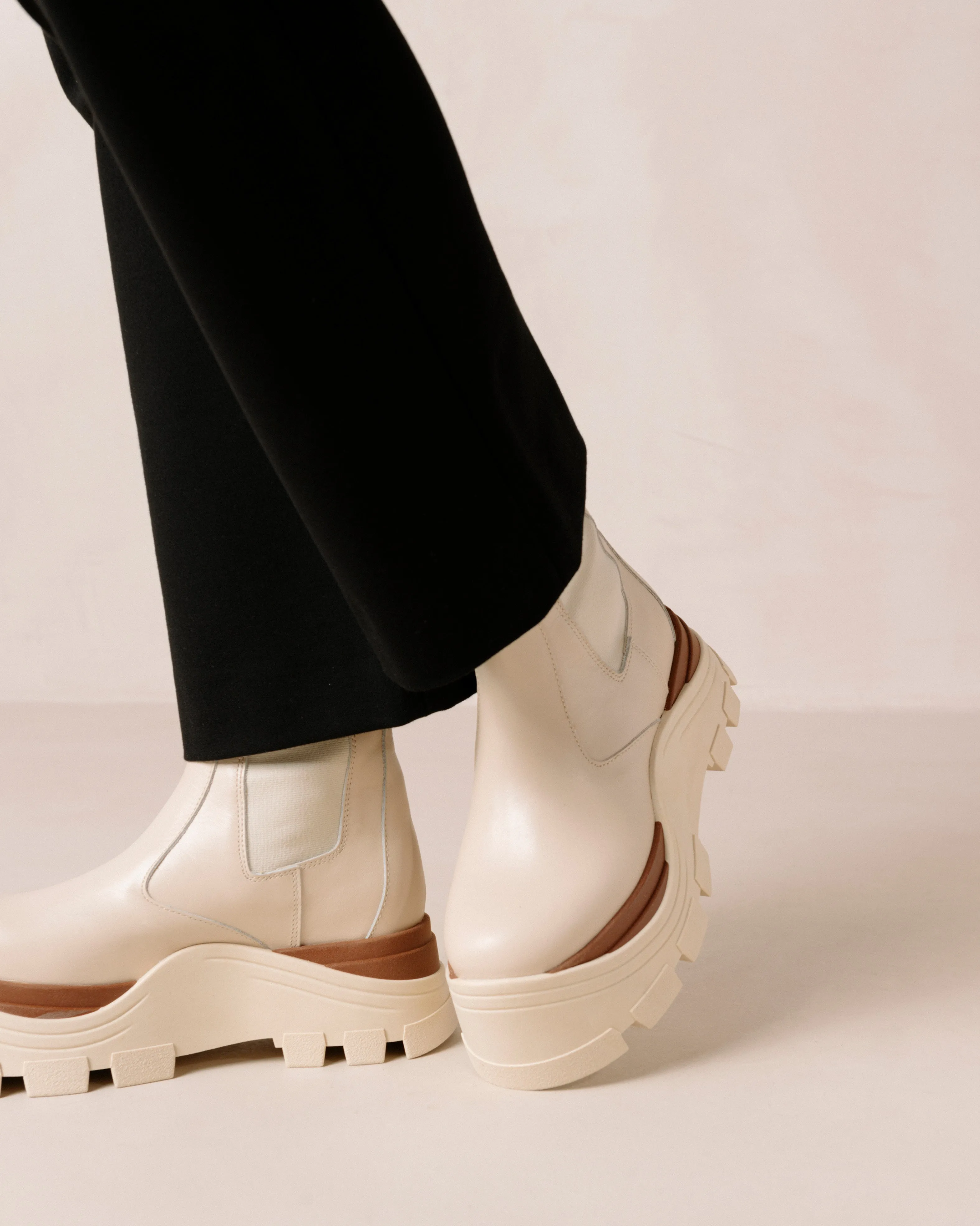 Phoebe Marcona Cream Ankle Boots