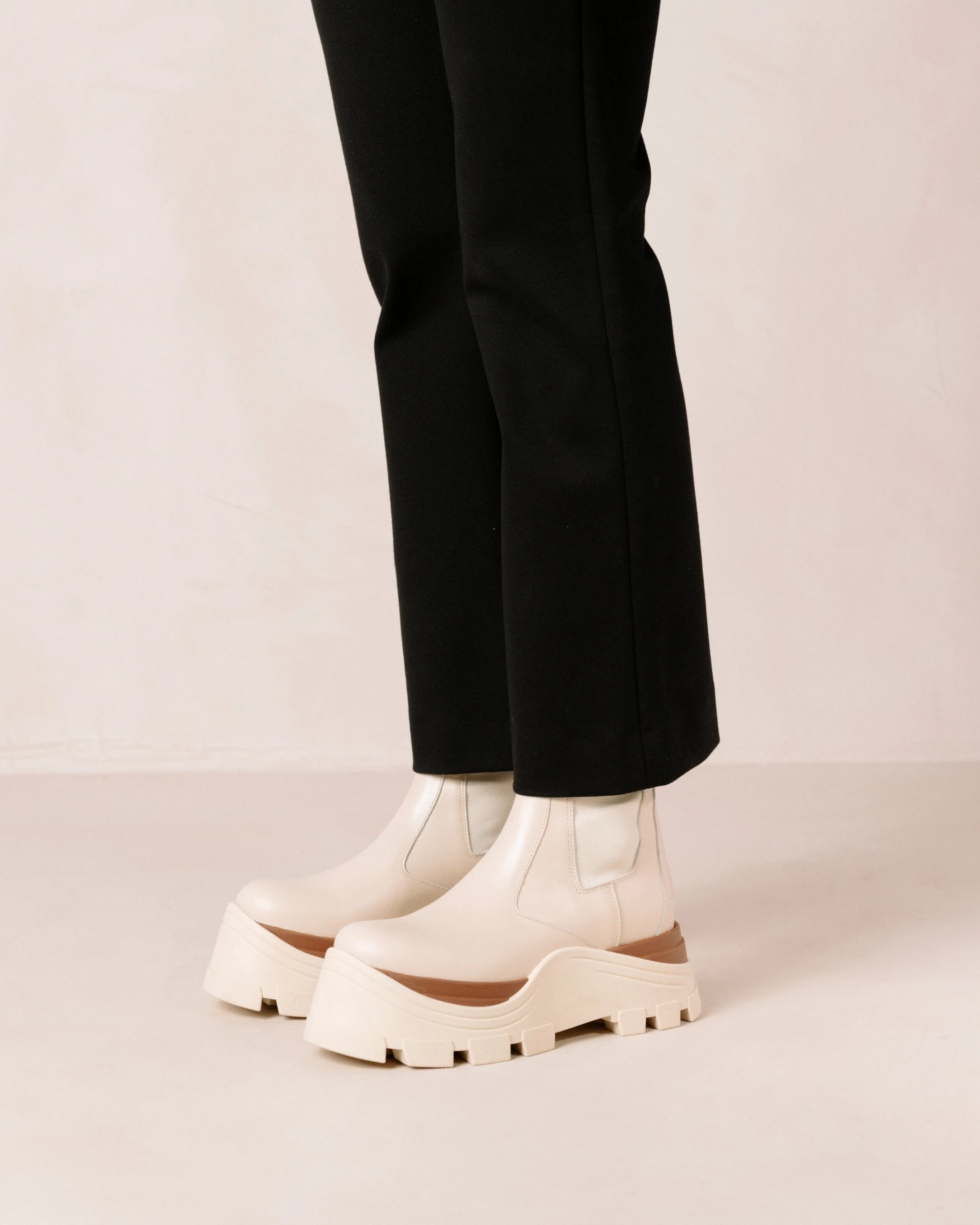 Phoebe Marcona Cream Ankle Boots