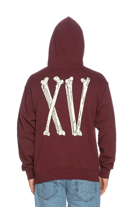 Propaganda Hoodie XV Bones Hoodie 21FWPRFE559-14 burgundy