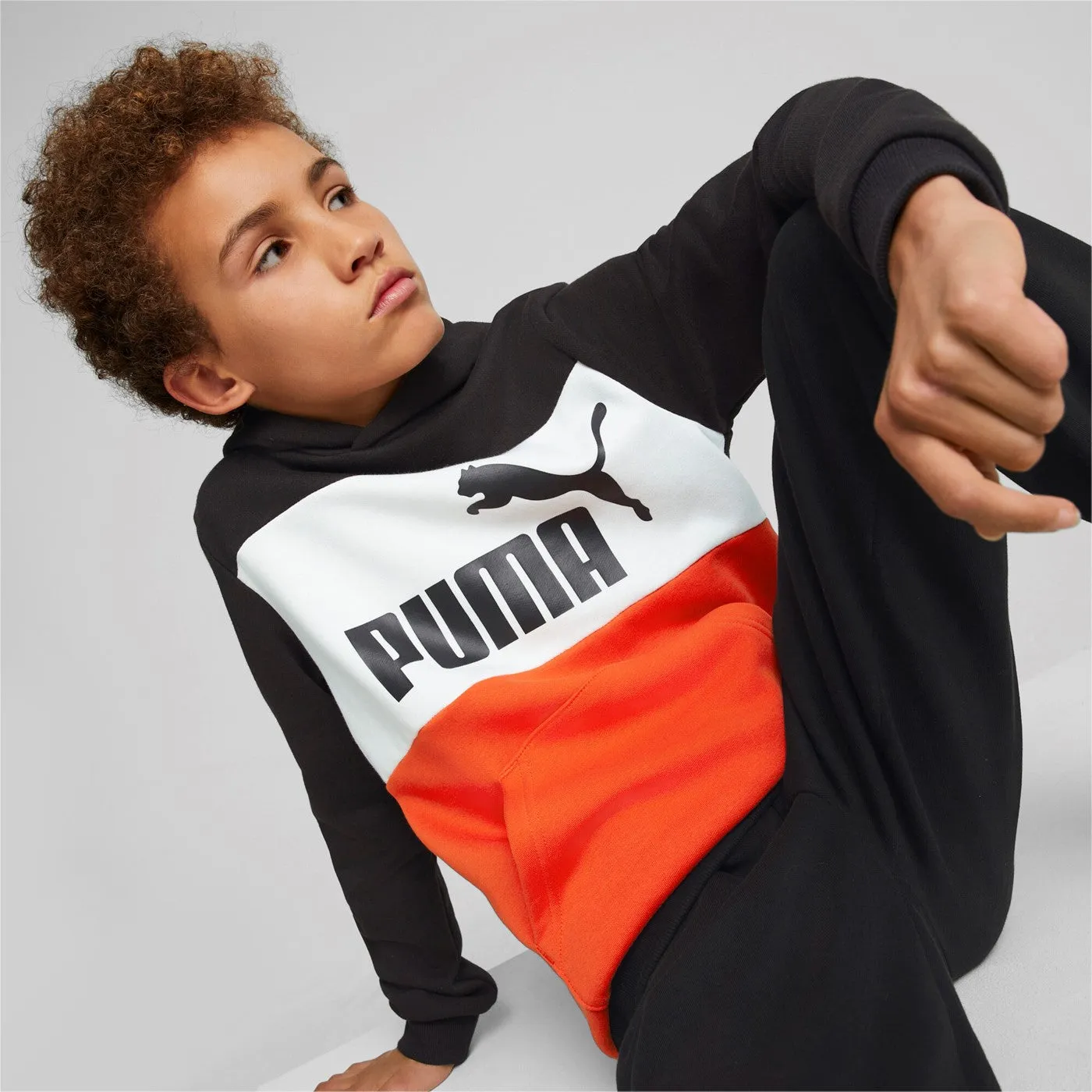 Puma Boys' hoodie Colorblock Hoodie Tr B 849082 57 black-warm earth-white