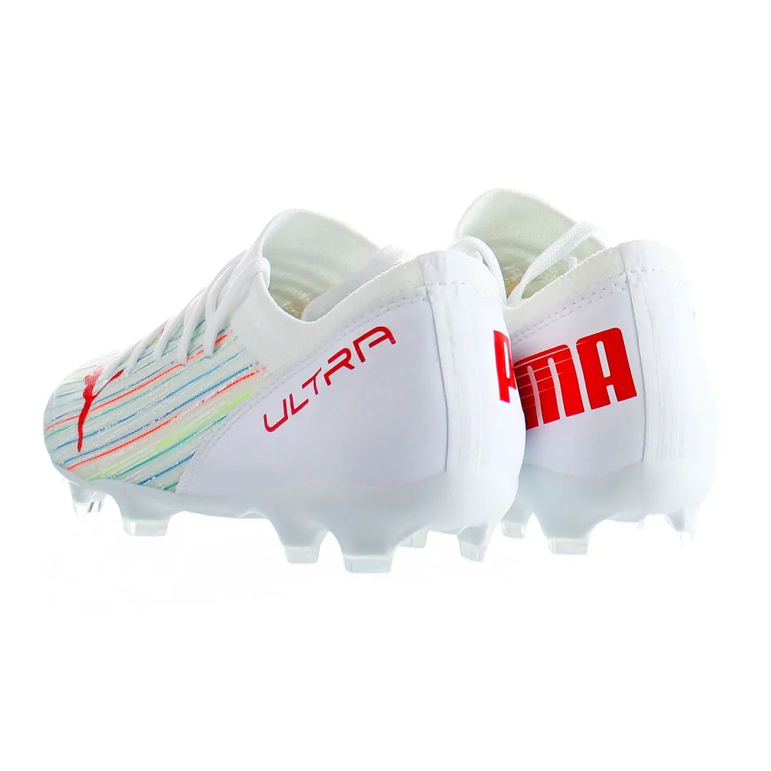 Puma Ultra 3.2 FG/AG Jr White Kids Football Boots