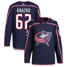 Samuel Knazko Columbus Blue Jackets adidas Home Primegreen Authentic Pro Jersey - Navy