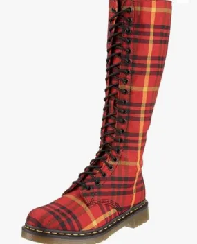 SHEENA RED MCMARTENS TARTAN BOOT