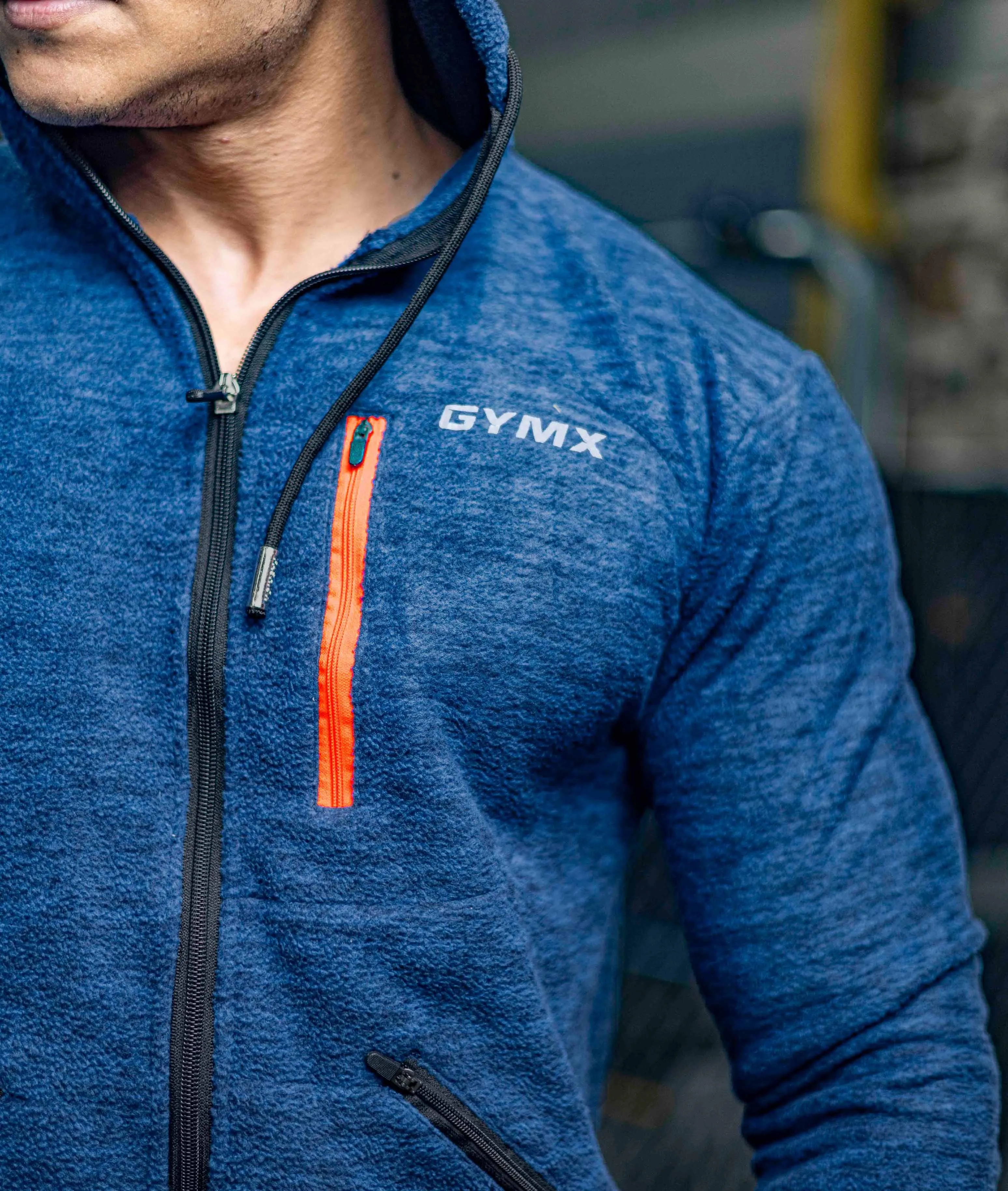 Sherpa Fleece Fluffy GymX Hoodie- Electric Blue