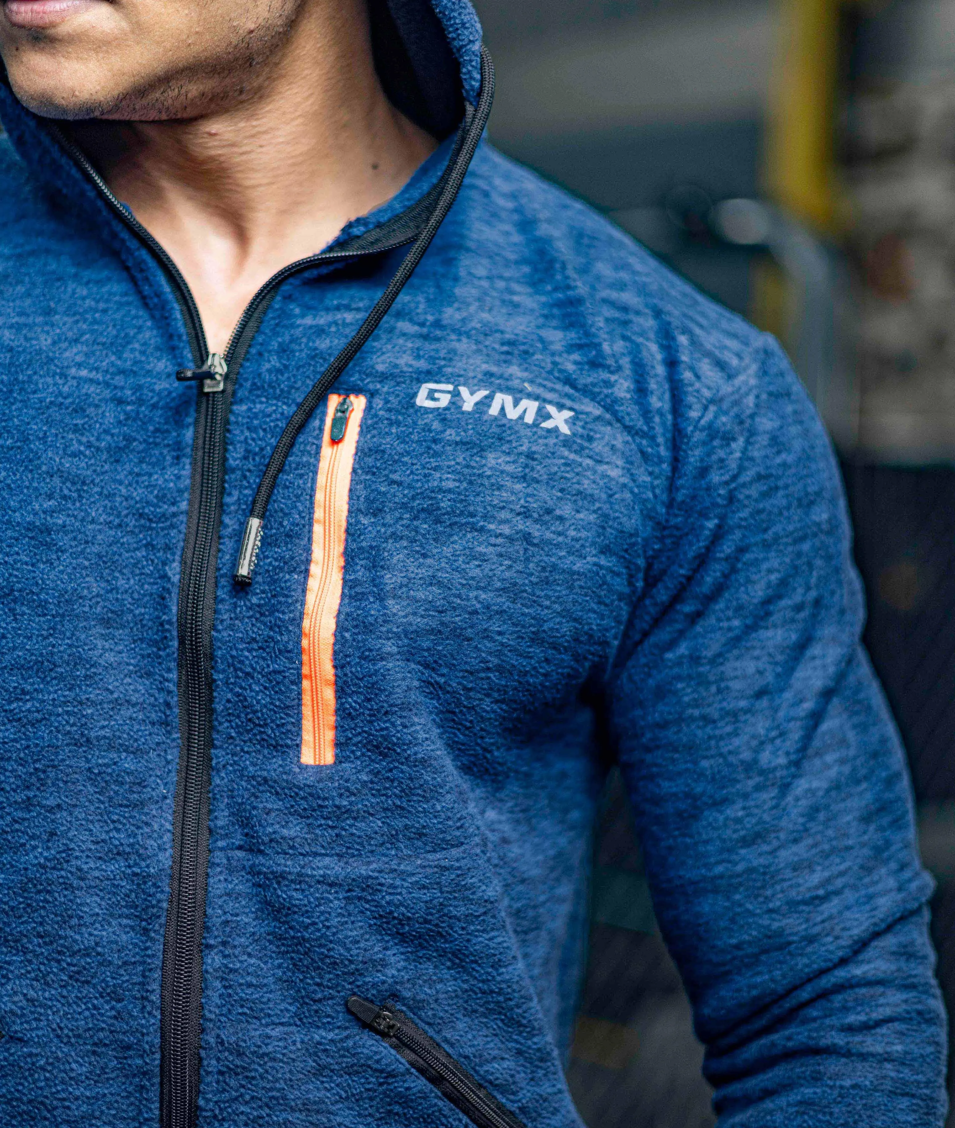 Sherpa Fleece Fluffy GymX Hoodie- Electric Blue