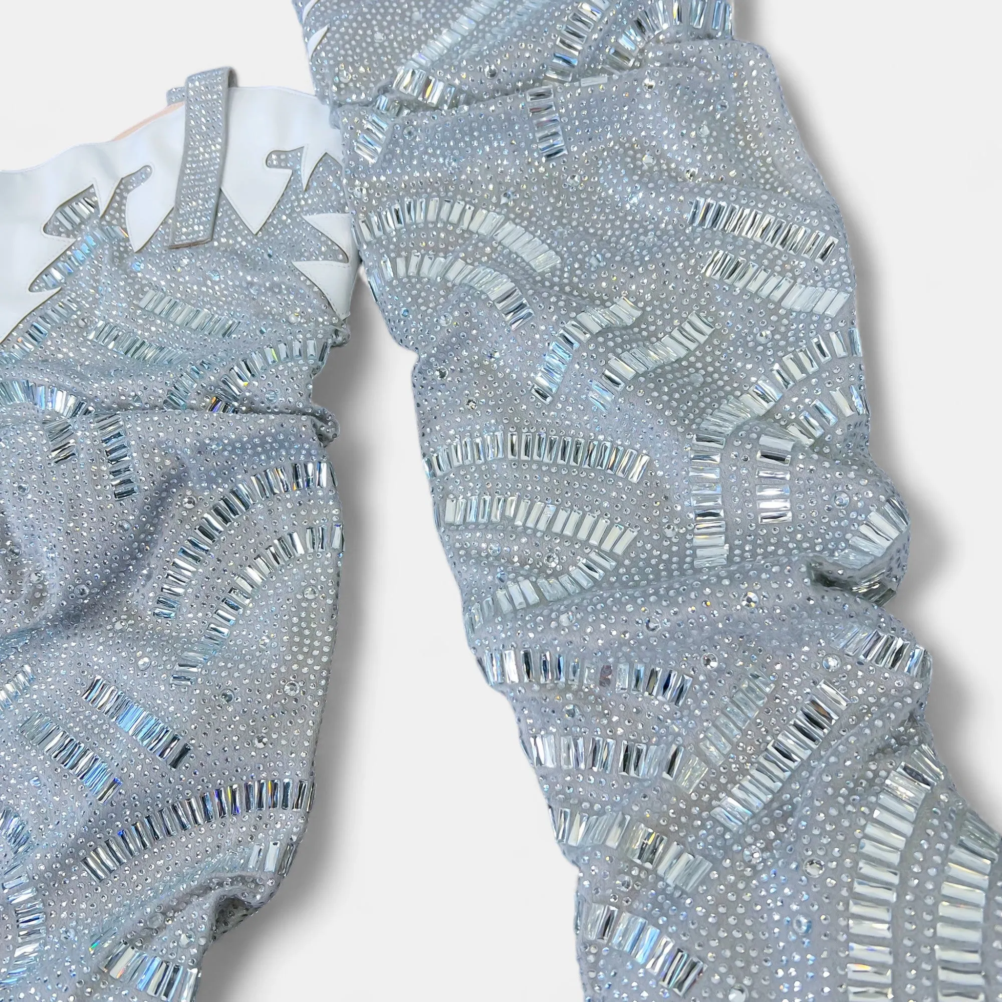 Silver Rhinestone Western Slouchy Boots