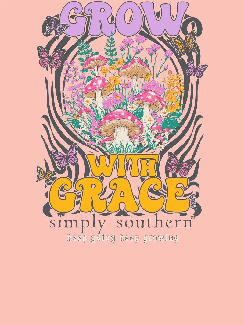 Simply Southern 'Grow with Grace' Mushroom, Flower, and Butterfly Hoodie in