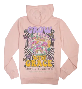 Simply Southern 'Grow with Grace' Mushroom, Flower, and Butterfly Hoodie in