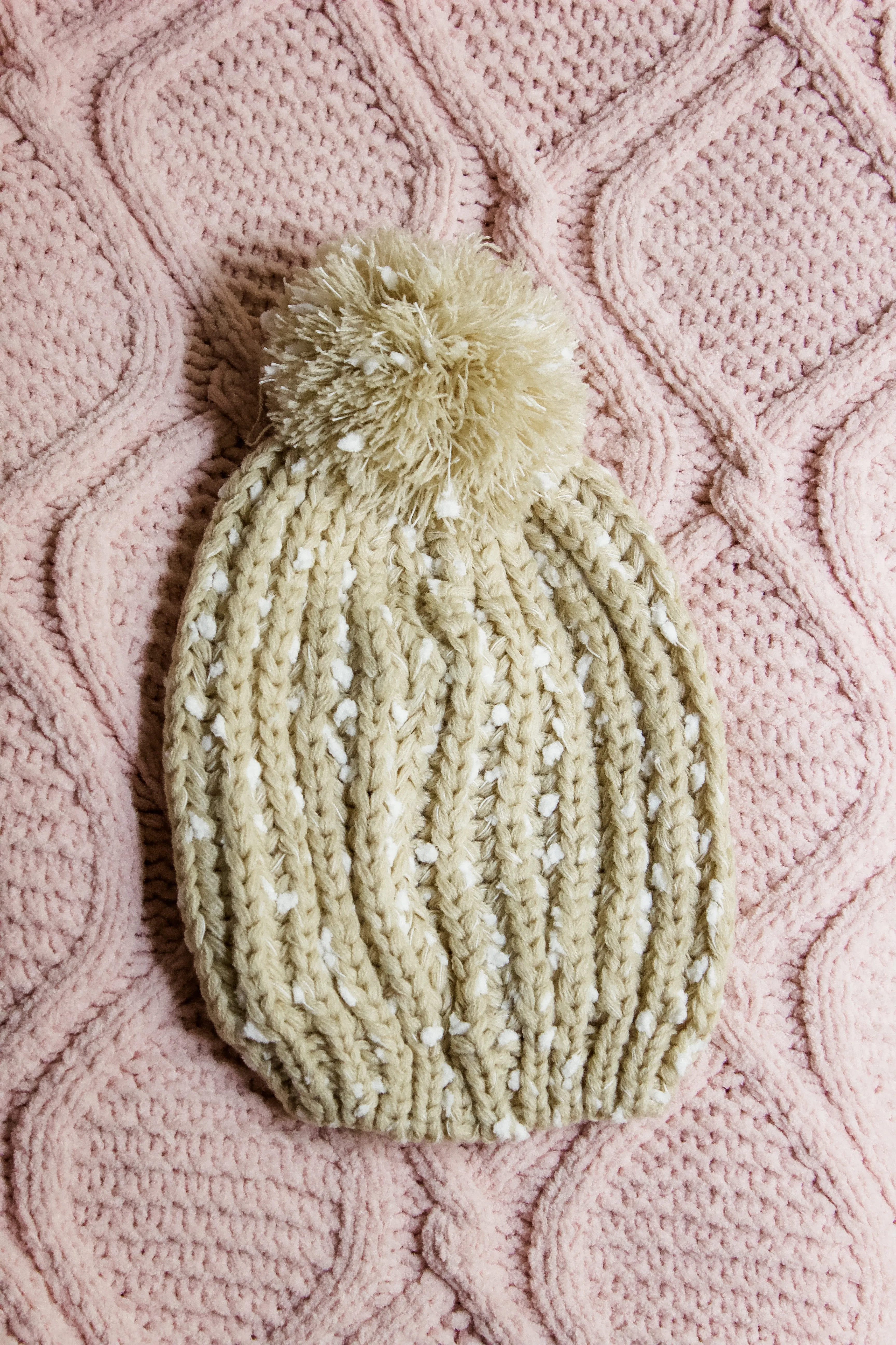 Snow Bunny Pom-Pom Beanie