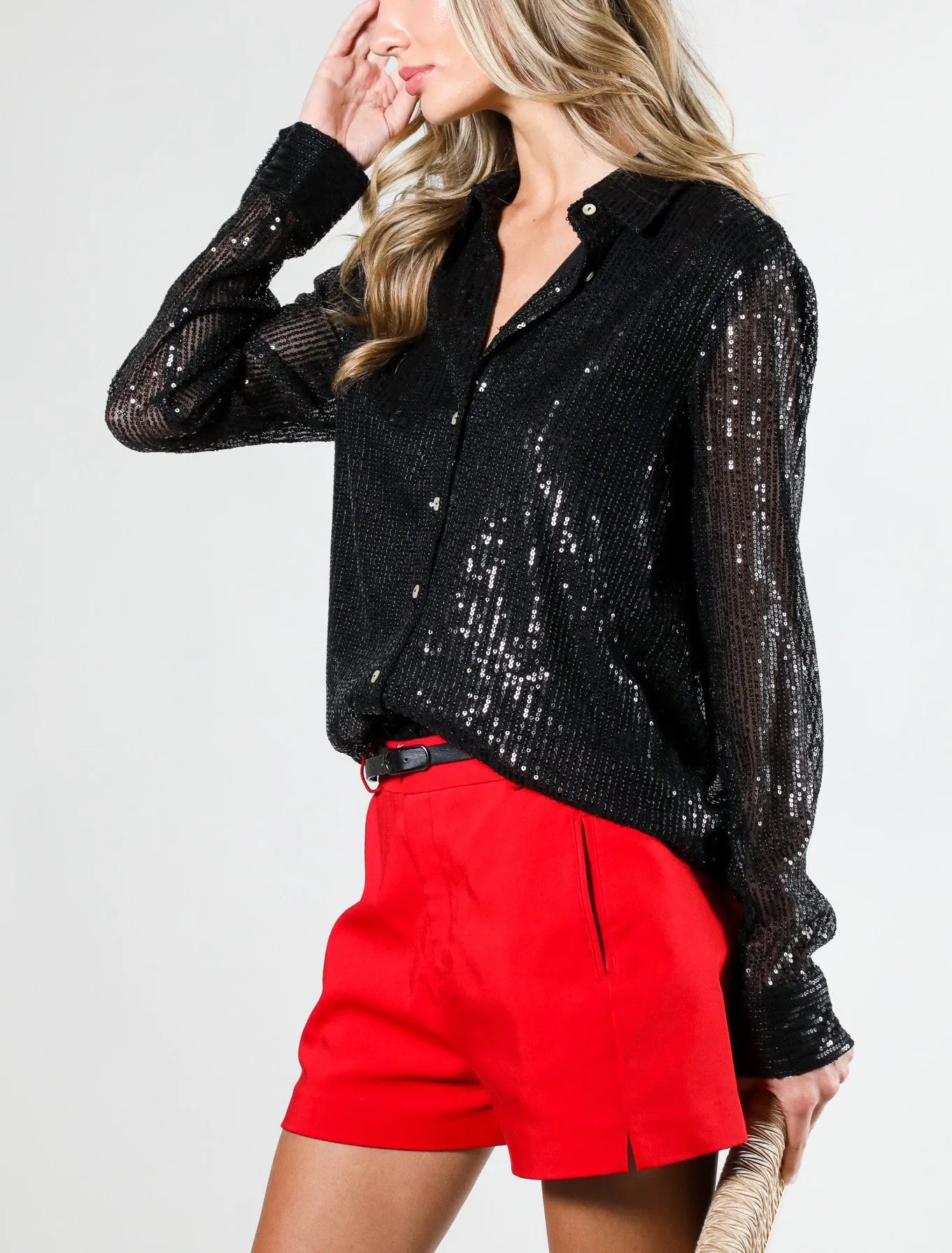 Sonia Button Down Sequin Top