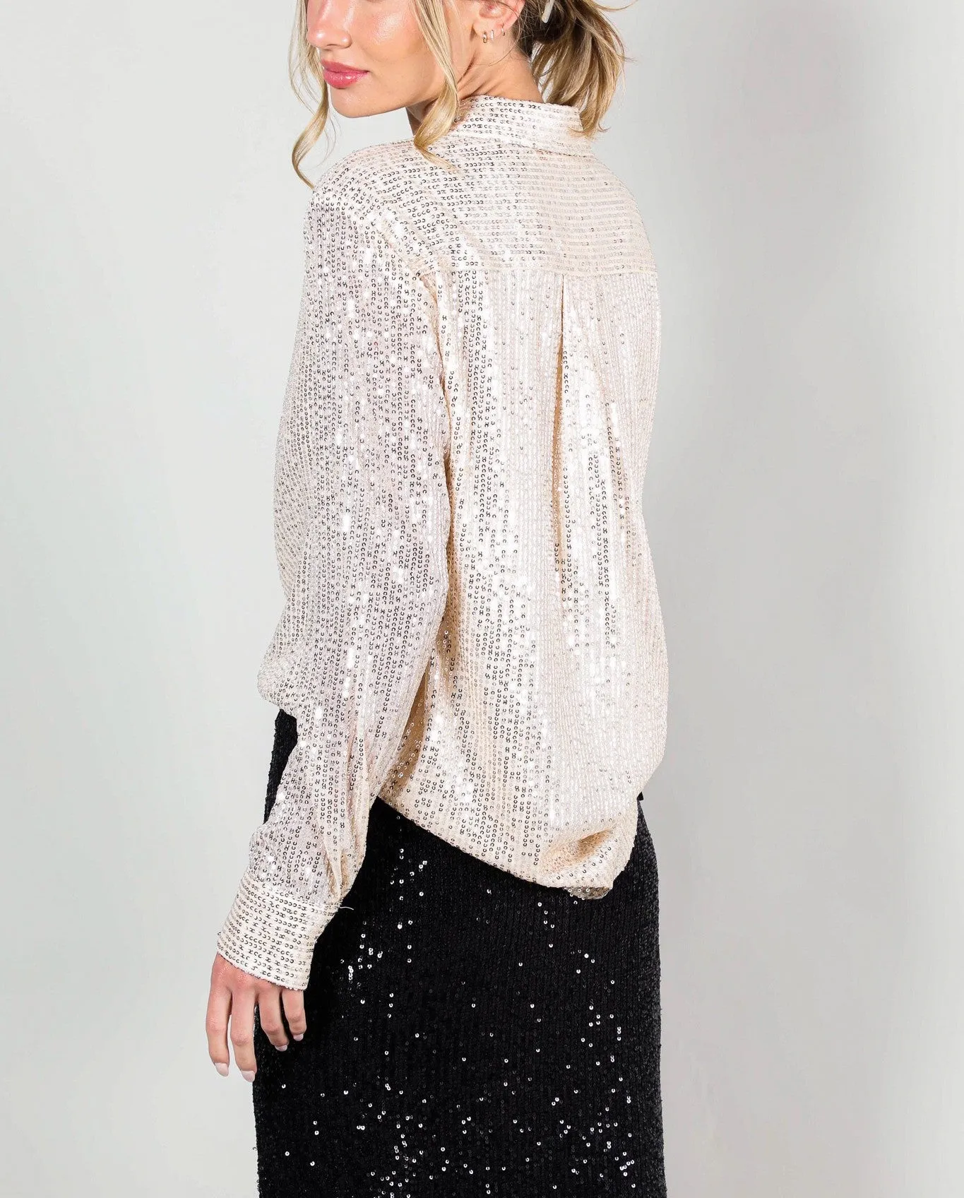 Sonia Button Down Sequin Top