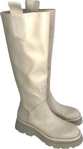 Stradivarius Beige Chunky Sole High Leg Boots UK 5 EU 38 👠