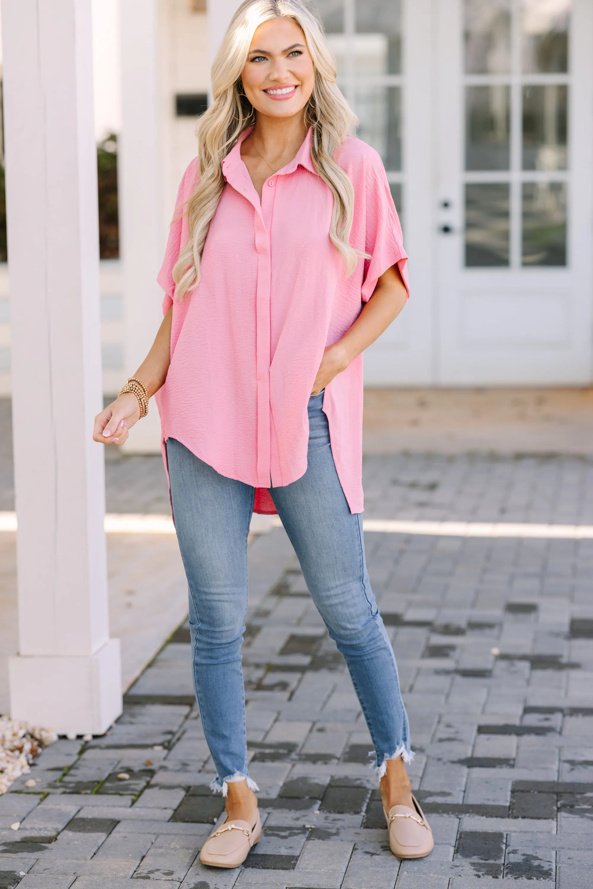 Think It Through Blush Pink Top