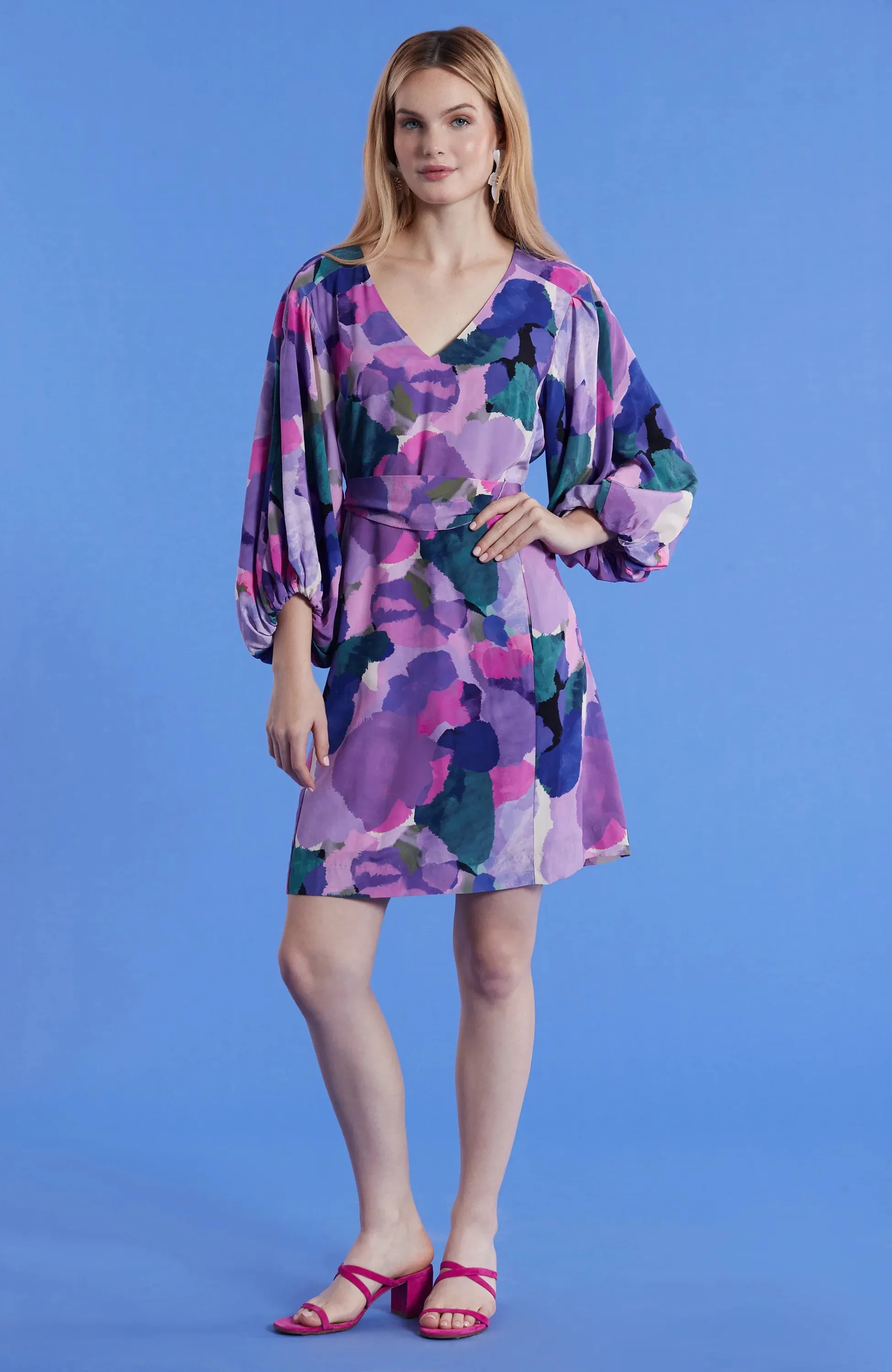 Tyler Boe Val Silk Dress - Watercolor