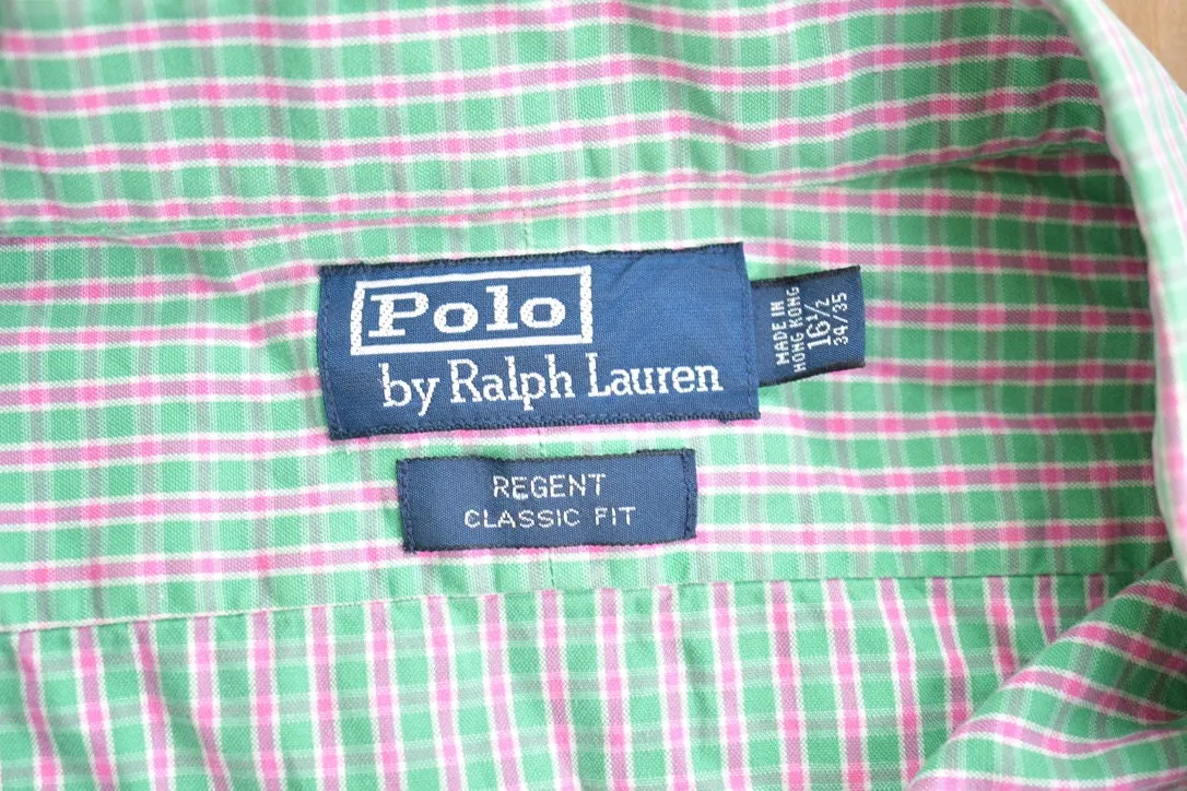 Vintage 1990s Polo Ralph Lauren Plaid Button Up Shirt / 1990s Button Up / Vintage Flannel / Basic Button Up / Vintage Ralph Lauren / 90s