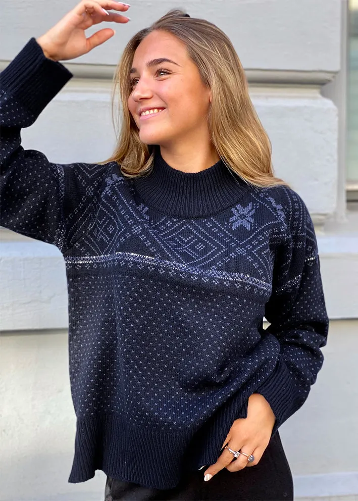 We Norwegians Snowflake Cashmere Sweater - Blue