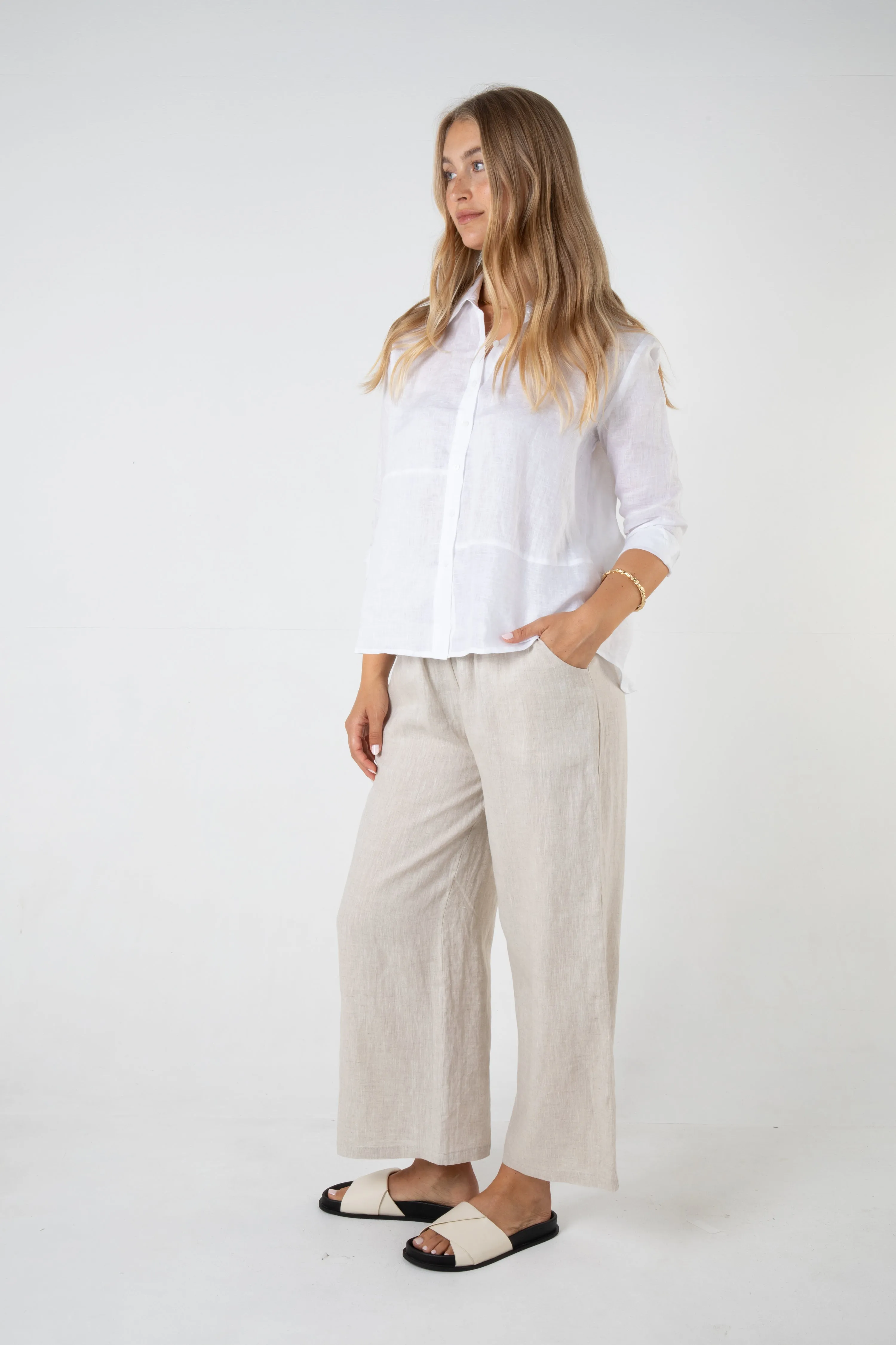 WESLEY LINEN SHIRT - WHITE