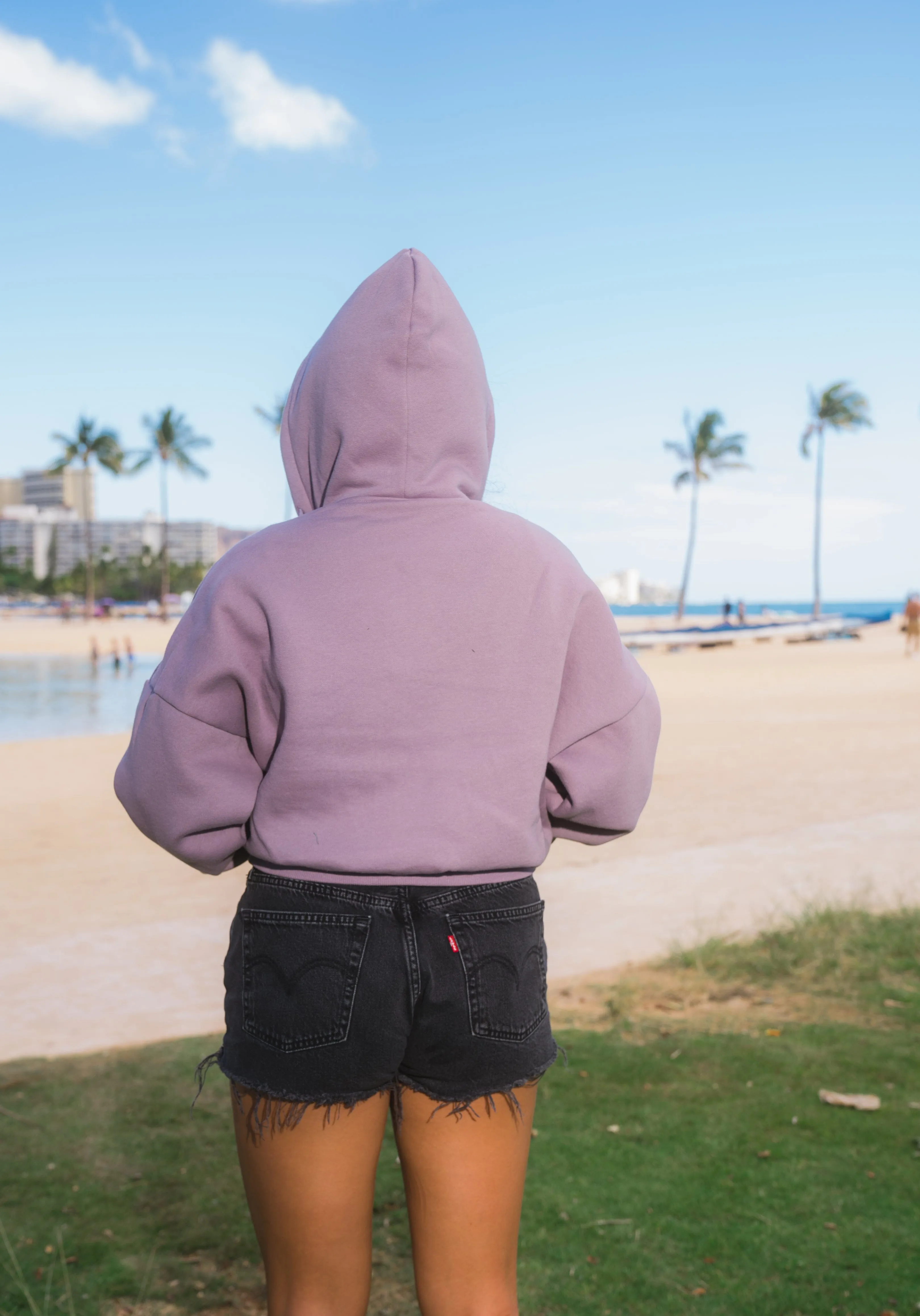 WOMEN'S MAUVE PURPLE SLOUCH HOODIE