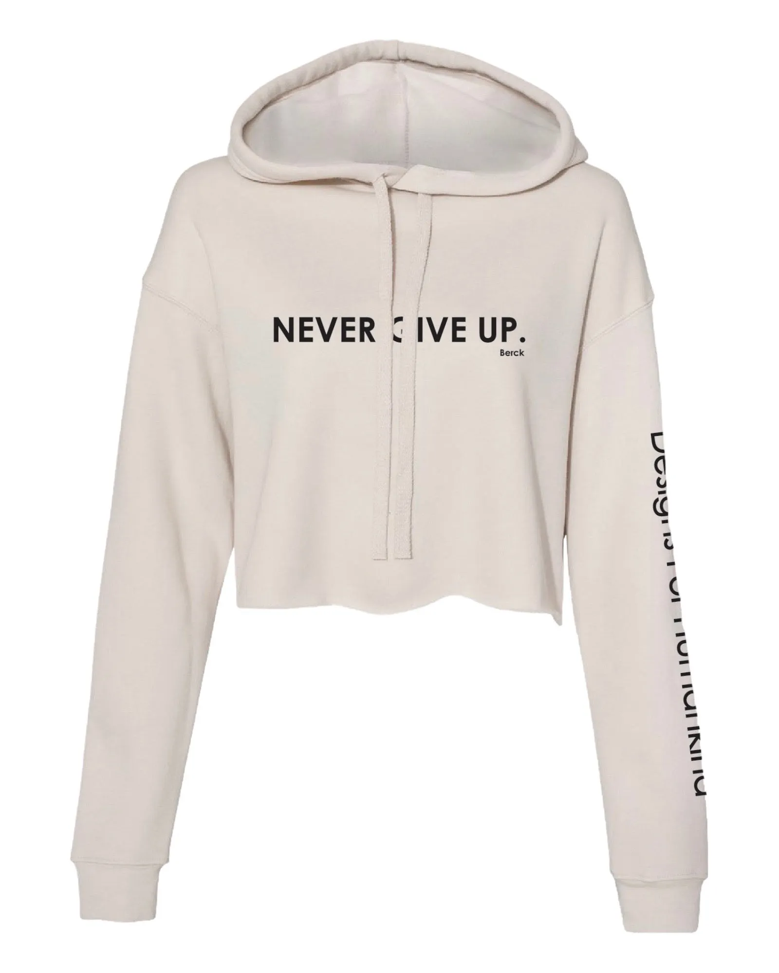 Women’s Never Give Up Graphic Crop Hoodie Lightweight Fleece