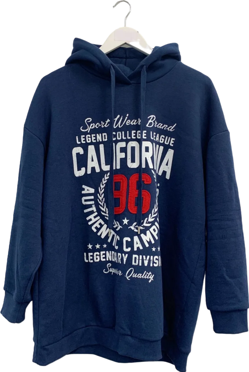 Yours Navy Blue Oversized California Hoodie UK 20